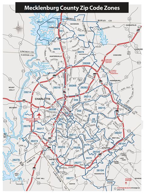 Exploring Charlotte Nc Zip Code Map Map Of The Usa