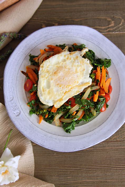 The Cheerful Kitchen Kale Sweet Potato Breakfast Hash With An Over