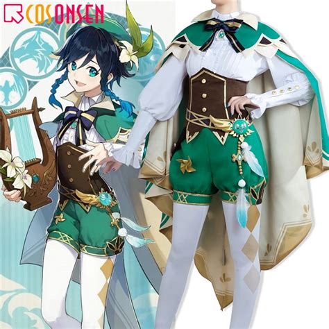 Genshin Impact Venti Cosplay Costume Archons Fancy Outfit Cosplayonsen