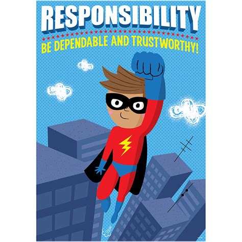 Responsibility Superhero Poster Inspire U Ctp7280 Creative Teaching