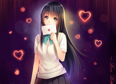 Wallpaper Anime Heart Writing Art Girl Darkness Screenshot