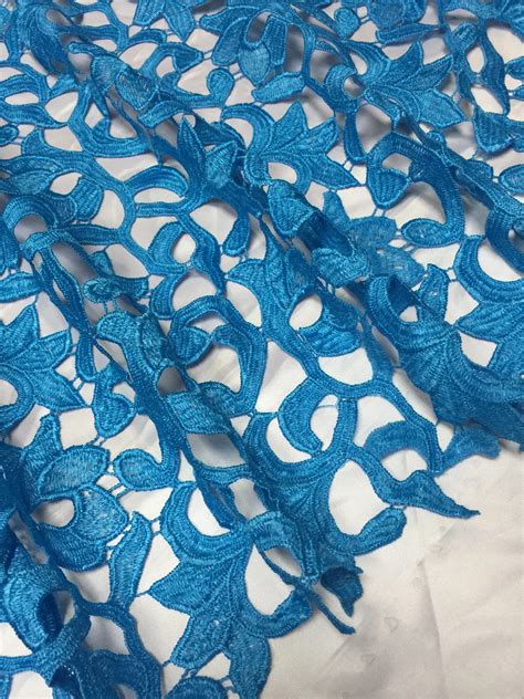 2017 latest african laces fabrics blue embroidered guipure lace fabric with swiss high quality