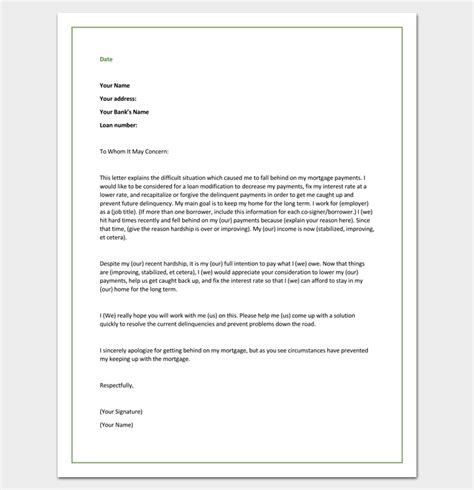 Hardship Letter Template 10 For Word Pdf Format