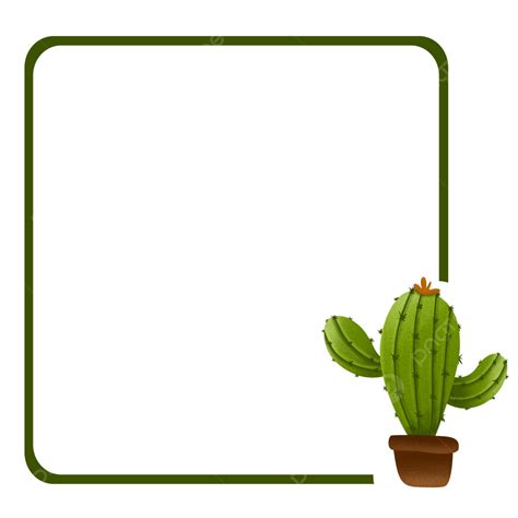 Cute Cactus White Transparent Cute Cactus Border And Frame Border