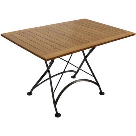Sunnydaze European Chestnut Wood Folding Dining Table 48 Inches X 32