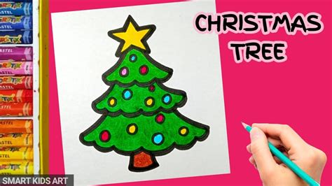 How To Draw Christmas Tree Christmas Tree Drawing Smart Kids Art