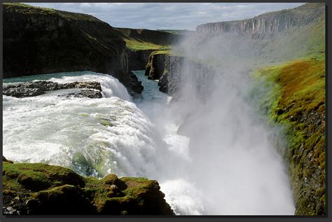 Island Suðurland Gullfoss Gullsfoss Schlucht Wasserfall Goldener