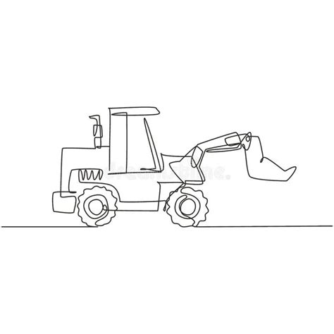 Construction Trucks Line Draw Stock Illustrations 7 Construction