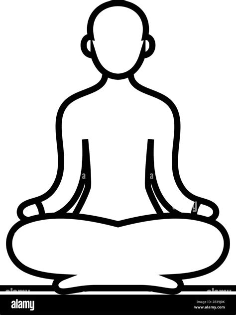 Yoga Meditation Line Icon Concept Sign Outline Vector Illustration