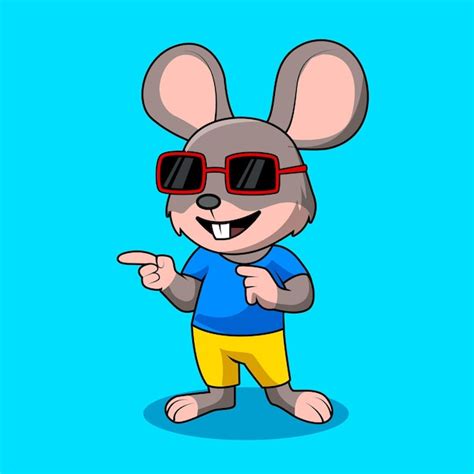 Premium Vector Cartoon Illustration Of Stylish Mouse Wearing Glasses