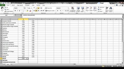 Calculating the mean and standard deviation in excel is pretty easy. mean, mode, median using excel (central tendency and ...
