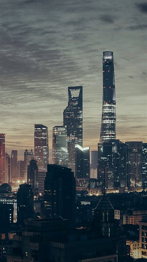 1080x1920 Shanghai Metropolitan City Skyscraper Tower Buildings Iphone