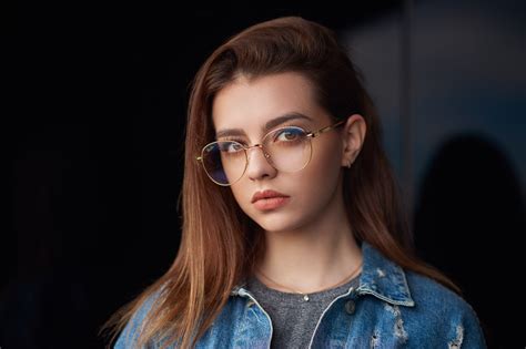 X Girl Model Woman Glasses Face Wallpaper