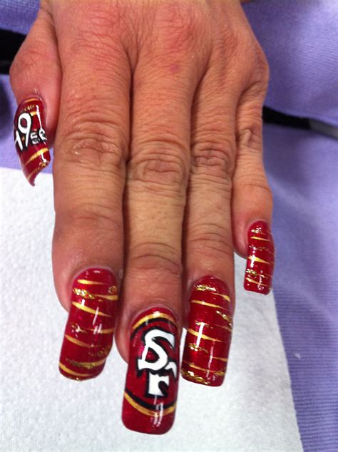 San Francisco 49ers Nails Sports Nails 49ers Nails Nail Art Designs