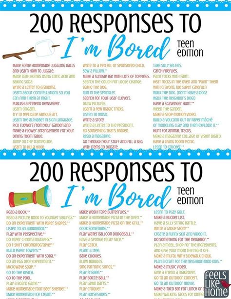 Simple And Easy Things For Tweens Teens And Adults To Do When They Re Bored Option Things