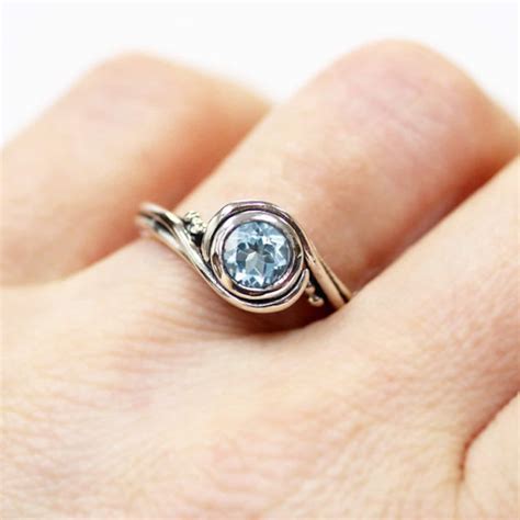 Moonstone Ring Sterling Silver Moonstone Engagement Ring Etsy