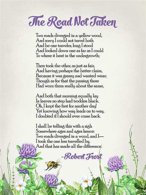 The Road Not Taken Robert Frost Poem Digital Art By Flo Karp Pixels