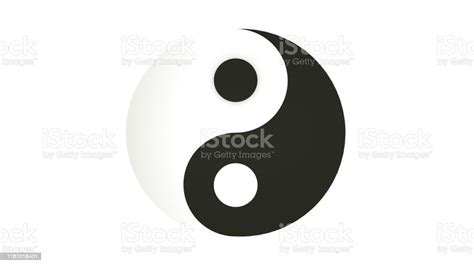 Yin Und Yang Symbol Isoliert Auf Weißem Hintergrund 3drendering