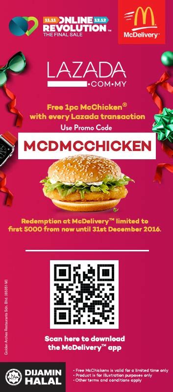 Tap and check this out before they are gone. Lazada McDonald's McDelivery Promo Code Free McChicken ...