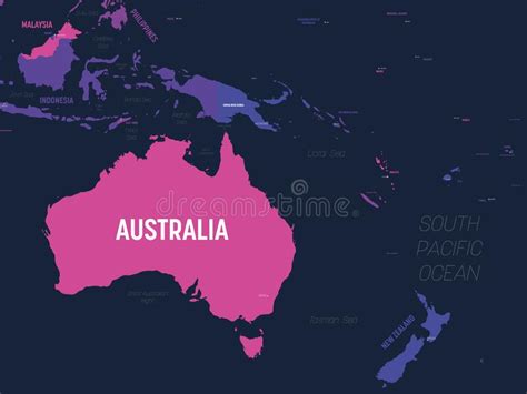 Oceania Political Map With Cities