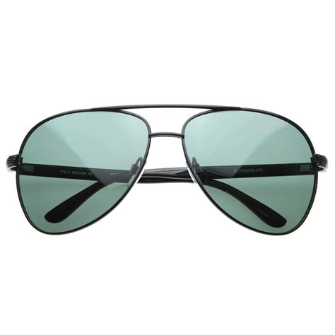 Premium Polarized Large Metal Aviator Sunglasses Zerouv