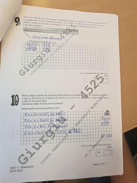 Evaluarea nationala test 4 antrenament rezolvari completelectii simplificateteme rezolvaterezolvari probleme de matematica (gimnaziu)teste si. Evaluarea Nationala 2018 la clasa a IV-a. Subiectele la ...