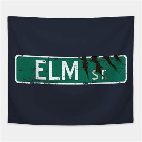 Elm Street Sign Halloween Elm Street Tapestry Teepublic