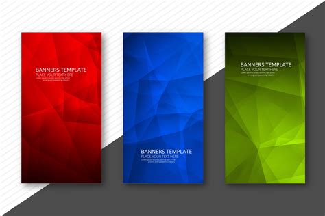 Abstract Colorful Geometric Polygon Banners Set Design Template 248707