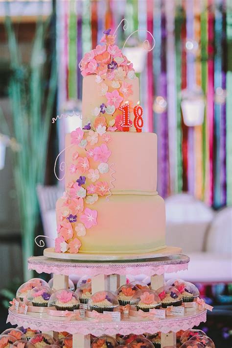 It's a special girl's big day and you want to kick off her adulthood with a perfect party. Sugar flowers for a garden-themed 18th birthday cake. | www.mydebut.ph | Debut cake