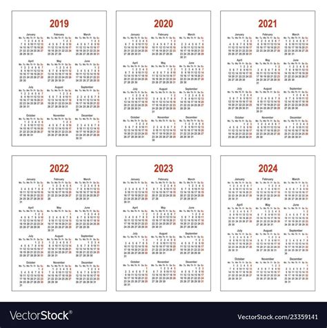 2020 To 2023 Calendars