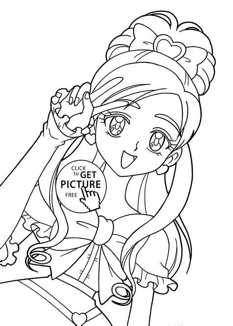 Pretty Cure Characters Anime Coloring Pages For Kids Printable Free