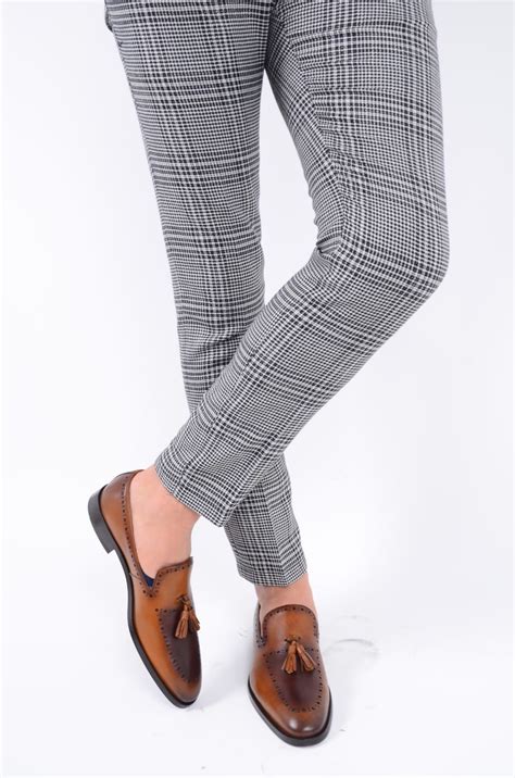 Buy Gray Slim Fit Plaid Pants By With Free Shipping