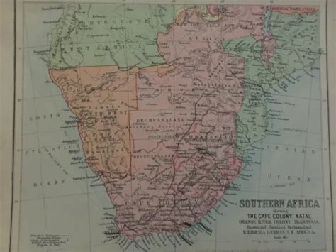 Antique Map Dated 1901 Map Of Southern Africa Showing The Cape Colony