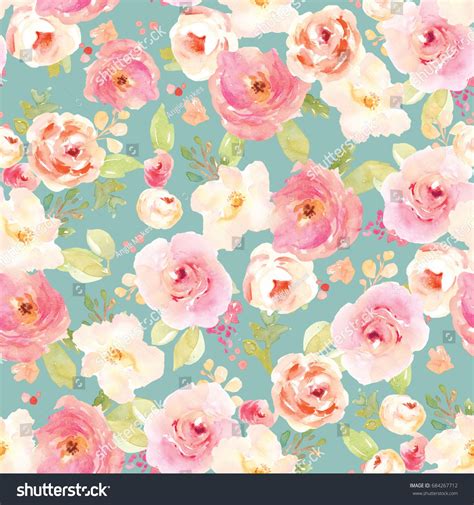 Teal And Pink Floral Wallpaper