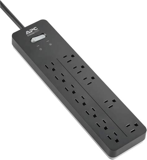 Power Strip Surge Protector Apc Ph12 2160 Joules Flat