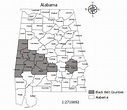 Map indicating the twelve counties which make-up Alabama's Black Belt ...