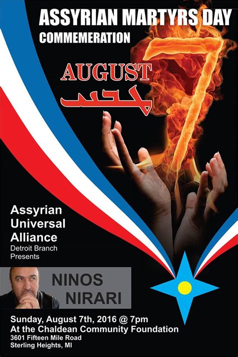 Usa Michigan Sterling Heights Assyrian Martyrs Day Commemeration