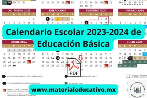 Calendario Escolar 2023 2024 De Educación Básica