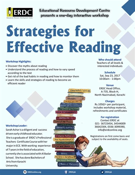 A one-day Workshop: STRATEGIES FOR EFFECTIVE READING - ERDC