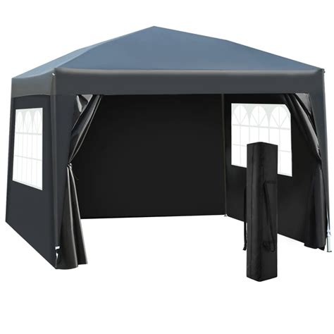 Outsunny 3x3m Pop Up Gazebo Marquee Black Water Resistant Wedding