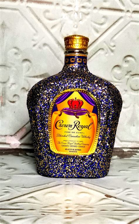 Glitter Bling Crown Royal Liquor Bottle Decor Bachelor Party Mancave