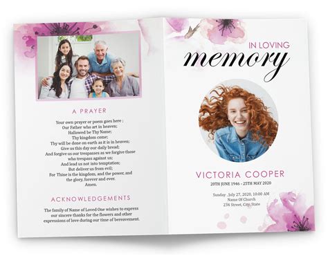 Bi Fold Funeral Program Template For Microsoft Word And Powerpoint