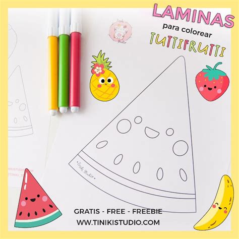 🍉🍌 Juego De LÁminas Tutti Frutti 🍓🍍gratis Tiniki Studio