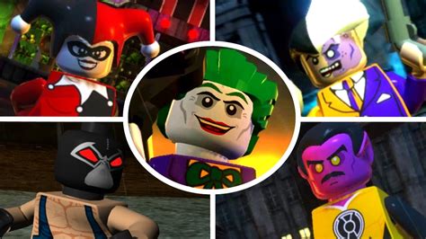 Lego Batman 2 Dc Super Heroes All 22 Villain Boss Fights Unlocking All Villains Youtube