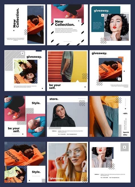 12 Lifestyle Instagram Post Templates Psd Instagram Graphic Design