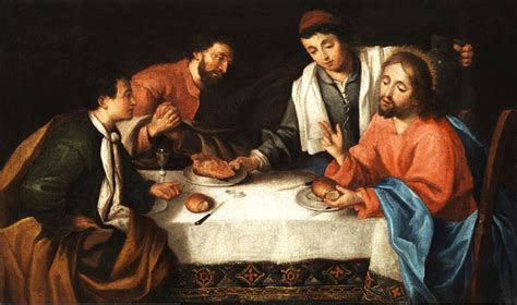 Emmaus Christ Breaking Bread Painting Pier Leone Ghezzi Oil Paintings