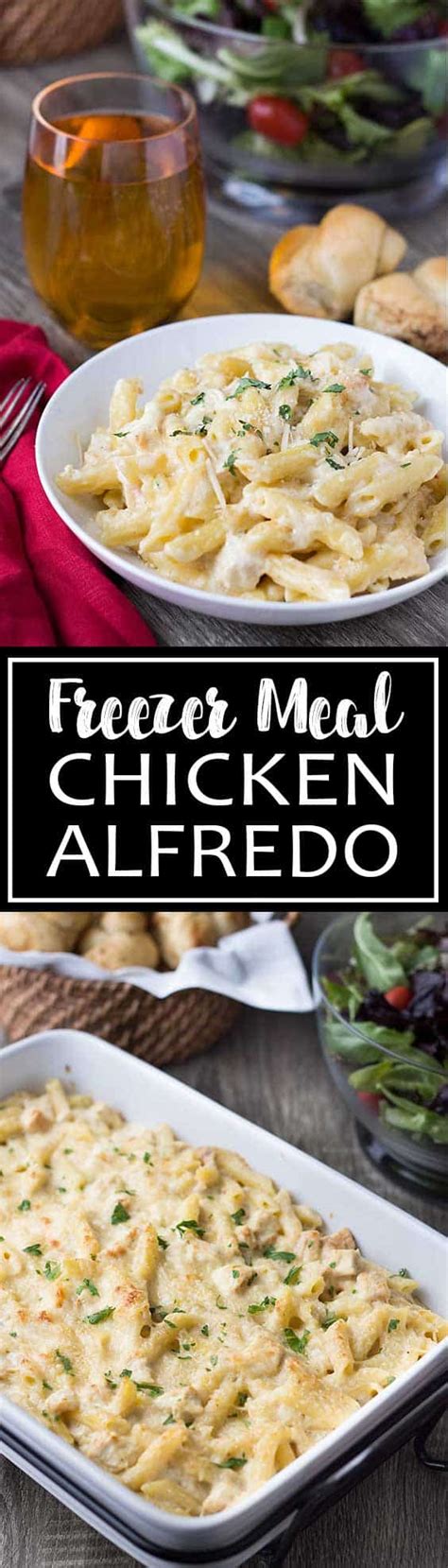 Cheesy chicken alfredo pasta bake. Chicken Alfredo Bake | Make-Ahead Meal Mom