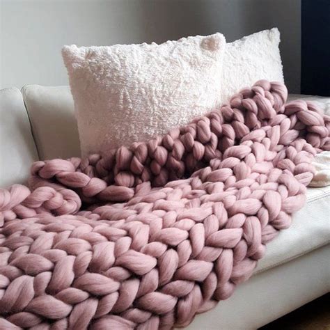 Chunky Knitted Couch Blanket Afghan Sofa Blanket Bedding Chunky