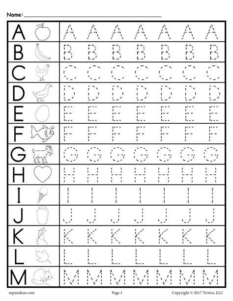 Free Uppercase Alphabet Letter Tracing Worksheets Supplyme