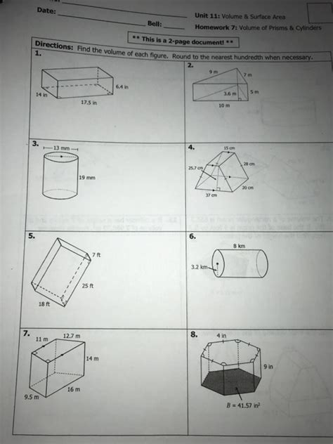 We did not find results for: Solved: Date: Bell: Unit 11: Volume & Surface Area Homewor ...